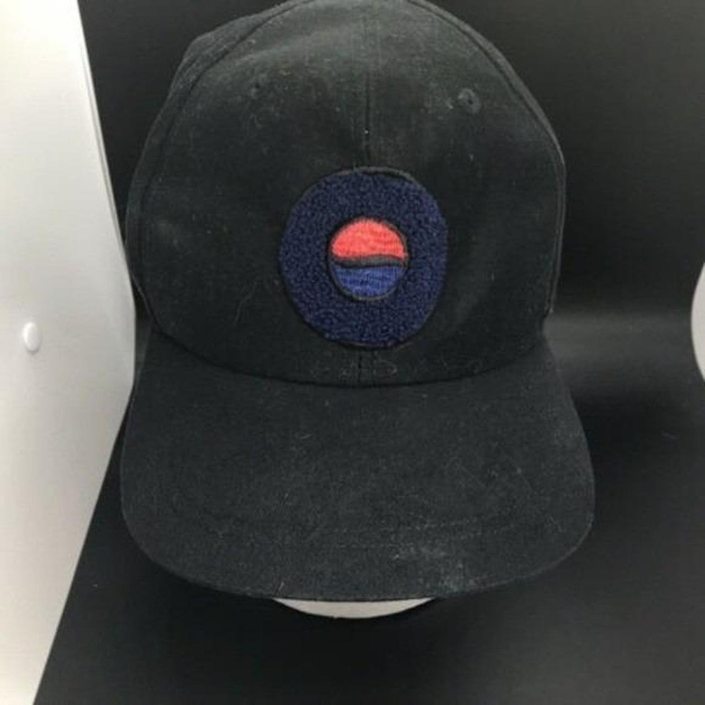 VTG 1990's PEPSI Embroidered Emblem Black Snapback Hat One Size